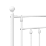Giroletto con Testiera e Pediera Metallo Bianco 90x190 cm