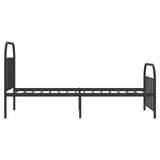 Giroletto con Testiera e Pediera Metallo Nero 100x200 cm