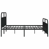Giroletto con Testiera e Pediera Metallo Nero 193x203 cm