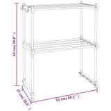 Ripiano per Microonde Bianco 51x27x63 cm in Alluminio