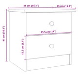 Comodino ALTA Bianco 41x35x41 cm in Legno Massello di Pino
