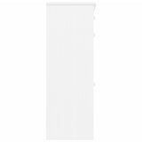 Scarpiera ALTA Bianca 77x35x96 cm in Legno Massello di Pino