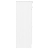 Scarpiera ALTA Bianca 77x35x96 cm in Legno Massello di Pino