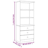 Libreria con Cassetti ALTA 60x35x142 cm Legno Massello di Pino