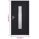 Porta Ingresso Antracite 98x208 cm in PVC