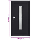 Porta Ingresso Antracite 108x200 cm in PVC