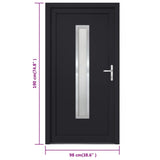 Porta Ingresso Antracite 98x190 cm in PVC