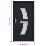 Porta Ingresso Antracite 98x208 cm in PVC
