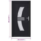 Porta Ingresso Antracite 108x200 cm in PVC
