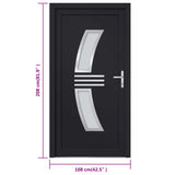 Porta Ingresso Antracite 108x208 cm in PVC