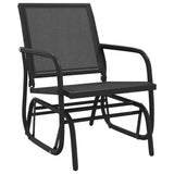 Set Mobili a Dondolo Giardino 3 pz Nero Textilene e Acciaio
