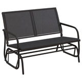 Set Mobili a Dondolo Giardino 3 pz Nero Textilene e Acciaio