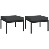 Set Mobili da Giardino 11 pz con Cuscini Grigi in Acciaio