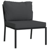 Set Salotto da Giardino 7pz con Cuscini Grigi in Acciaio