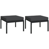 Set Salotto da Giardino 7pz con Cuscini Grigi in Acciaio