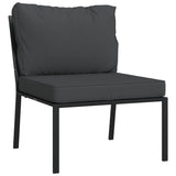 Set Salotto da Giardino 9 pz con Cuscini Grigi in Acciaio
