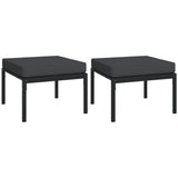 Set Salotto da Giardino 9 pz con Cuscini Grigi in Acciaio