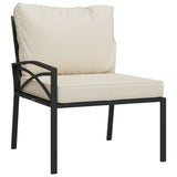 Set Salotto da Giardino 7pz con Cuscini Sabbia in Acciaio