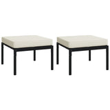 Set Salotto da Giardino 7pz con Cuscini Sabbia in Acciaio