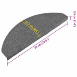 Tappetini Autoadesivi per Scale 10pz Grigi 65x22,5x3,5 cm