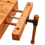 Banco da Lavoro con Morsa 52x44x9,5 cm Legno Massello di Acacia