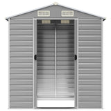Capanno da Giardino Grigio Chiaro 191x130x198cm Acciaio Zincato