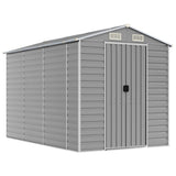 Casetta da giardino grigio chiaro 191x300x198 cm in acciaio zincato
