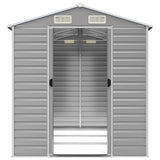 Casetta da giardino grigio chiaro 191x300x198 cm in acciaio zincato