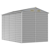 Casetta da giardino grigio chiaro 191x300x198 cm in acciaio zincato