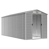 Casetta da giardino grigio chiaro 191x470x198 cm in acciaio zincato