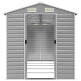Casetta da giardino grigio chiaro 191x470x198 cm in acciaio zincato