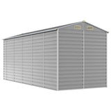 Casetta da giardino grigio chiaro 191x470x198 cm in acciaio zincato