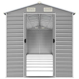Casetta da giardino grigio chiaro 191x810x198 cm in acciaio zincato