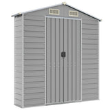 Casetta da giardino grigio chiaro 191x810x198 cm in acciaio zincato
