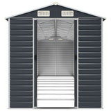 Capanno da Giardino Antracite 191x810x198 cm in Acciaio Zincato