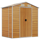 Capanno Giardino Marrone Chiaro 191x130x198cm Acciaio Zincato