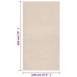 Tappeto Shaggy Beige 120x183 cm Poliestere