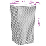 Fioriera con Interno Rimovibile Antracite 21 / 49 L PP Rattan