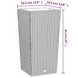 Fioriera con Interno Rimovibile Marrone 21 / 49 L PP Rattan