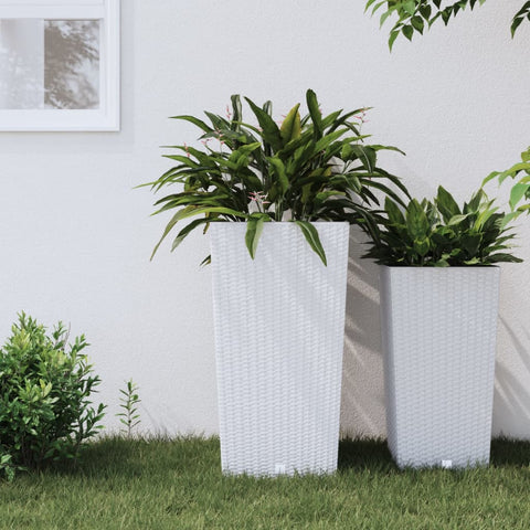 Fioriera con Interno Rimovibile Bianca 21 / 49 L PP Rattan