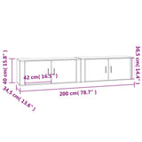 Mobili Porta TV a Parete 2 pz Bianco 100x34,5x40 cm