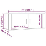 Mobili Porta TV a Parete 2 pz Bianco 100x34,5x40 cm