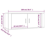 Mobili Porta TV a Parete 3 pz Grigio Cemento 100x34,5x40 cm