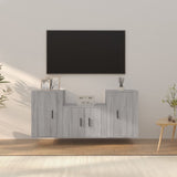 Set Mobili Porta TV 3 pz Grigio Sonoma in Legno truciolato