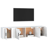 Set Mobili Porta TV 3 pz Bianco in Legno truciolato