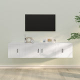 Set Mobili Porta TV 3 pz Bianco in Legno truciolato