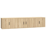 Set di Mobili Porta TV 3 pz Rovere Sonoma in Legno truciolato