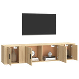Set di Mobili Porta TV 3 pz Rovere Sonoma in Legno truciolato
