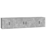 Set di Mobili Porta TV 3 pz Grigio Cemento in Legno truciolato