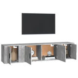 Set di Mobili Porta TV 3 pz Grigio Cemento in Legno truciolato